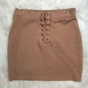 Blush mini skirt
